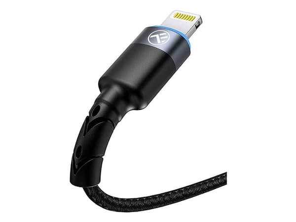 Tellur Data cable USB i Lightning LED, Nylon Braided, 1.2m juodos spalvos