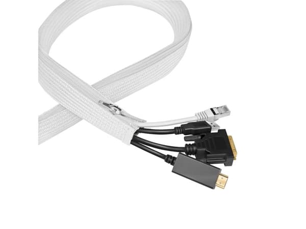 LogiLink kabelrör 0,3 mm med blixtlås 5 m vit