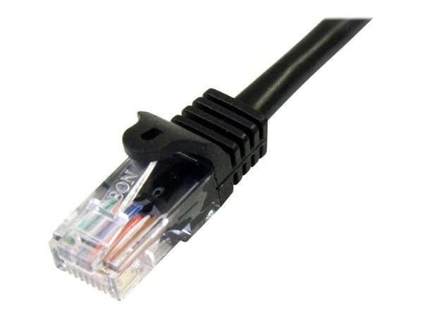 StarTech.com 2m Black Cat5e / Cat 5 Snagless Patch Cable - Patchkabel - RJ-45 (han) til RJ-45 (han) - 2 m - UTP - CAT 5e - formet, knastfri - sortti