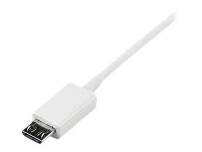StarTech 3.3 ft. (1 m) USB to Micro USB Cable - USB 2.0 A to Micro B - White - Micro USB Cable (USBPAUB1MW) - USB-kabel - Micro-USB type B (hann) t...