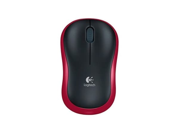 Logitech M185, Molempikätinen, Optinen, Langaton RF, 1000 DPI, Punainen