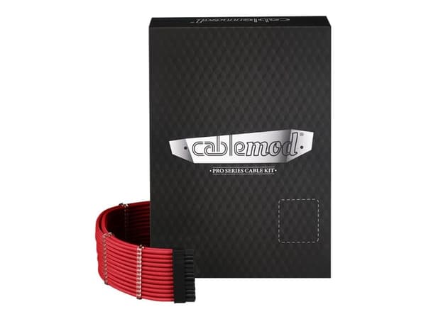 CableMod PRO Series ModMesh RT-Series - Strömkabelsats - formpressad - röd