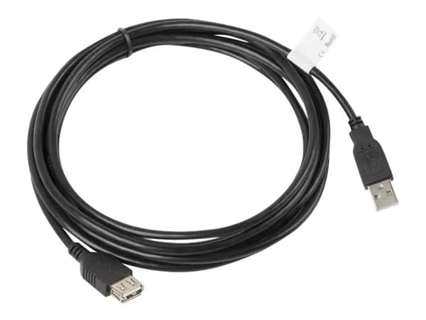 Lanberg USB cable Extension cable USB 2.0 AM-AF black 3m (CA-USBE-10CC-0030-BK)