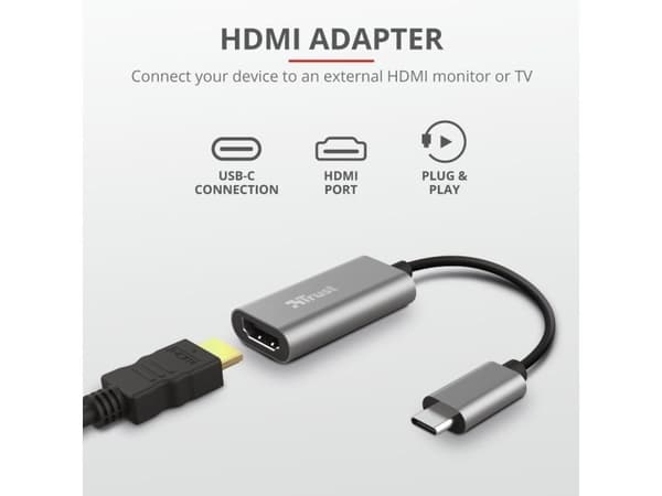 Trust Dalyx, USB Type-C, HDMI-lähtö