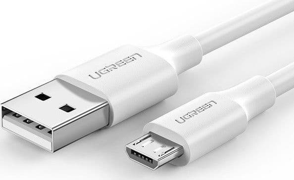 Ugreen US289 60143 micro USB / USB-A-kabel 2 m - hvit