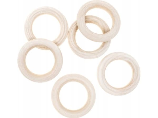 DP Craft träkula/taulring för makramé 55 mm, 6 st