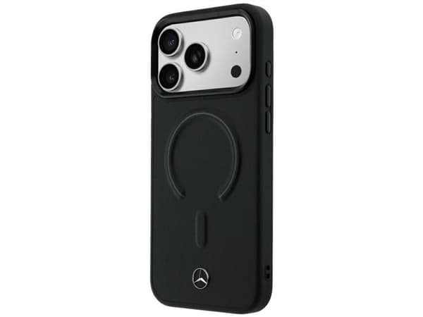 Mercedes Leather 3D MagSafe Case for iPhone 18 Pro / 17 Pro - Black