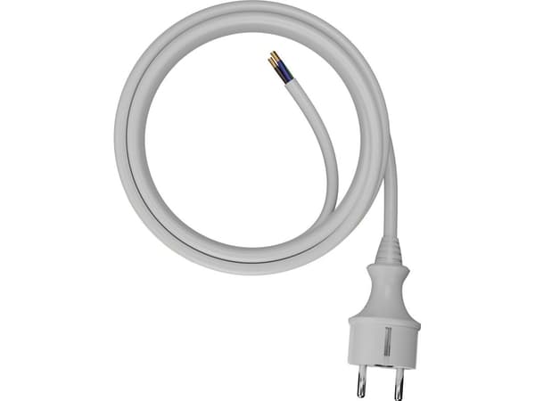 AWTools AWTOOLS CABLE WITH PLUG 2m 2x1.5 WHITE H05VV-F