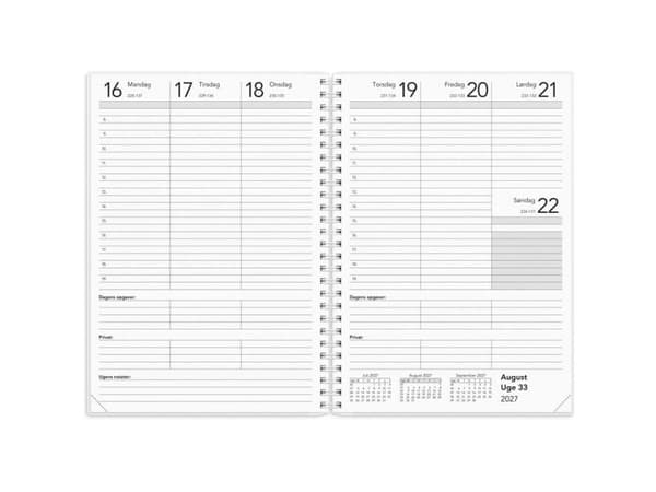 Basal veckokalender A5 PP-plast 2027
