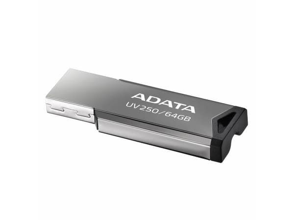 ADATA UV250 - USB-flashstasjon - 64 GB - USB 2.0 - sølv