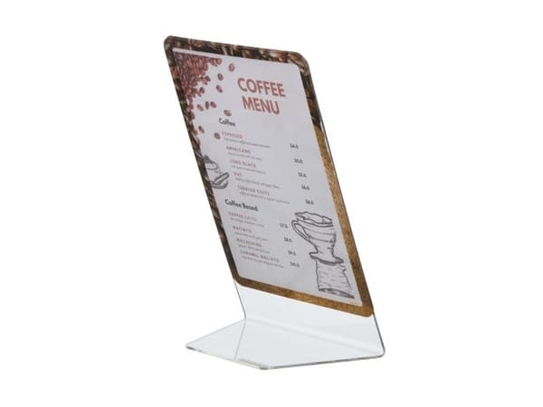 Securit® A4 L-bordsskylt med magnetisk ram "Coffee"