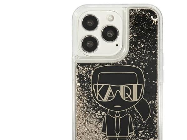 Karl Lagerfeld Liquid Glitter Gatsby-deksel til iPhone 13 Pro Max - sort