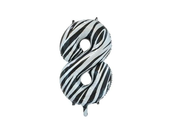 Zebra folieballonger, 86 cm