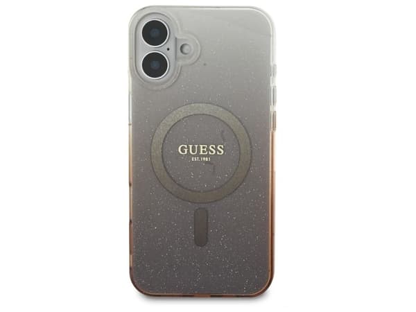 Guess IML Glitter Gradient MagSafe-deksel til Apple iPhone 16 Plus – brun