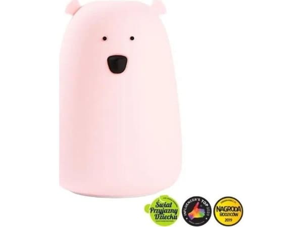 Bamse stor silikonlampe rosa
