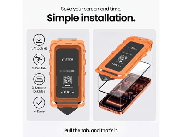 Tech-Protect SZKLO HARTOWANE TECH-PROTECT QUICK SET+ 2-PACK IPHONE 17 PRO MAX / 18 PRO MAX BLACK