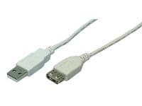 LogiLink 3m USB 2.0, 3 m, USB A, USB A, USB 2.0, Hankjønn/hunkjønn, Grå