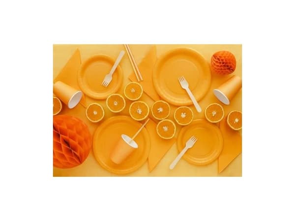 Orange pappersboll i väv, 20 cm
