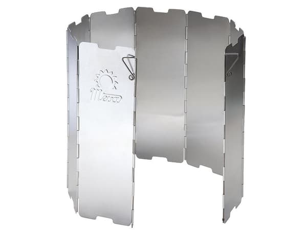 Wind shield for a camping stove burner - silver