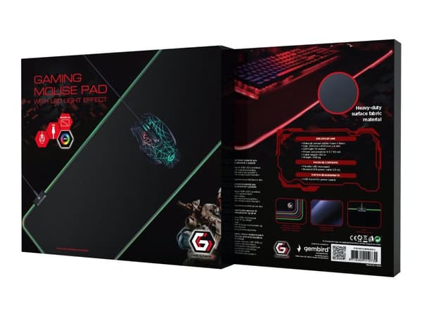 Gembird MP-GAMELED-L - Musematte - med LED lights - stor