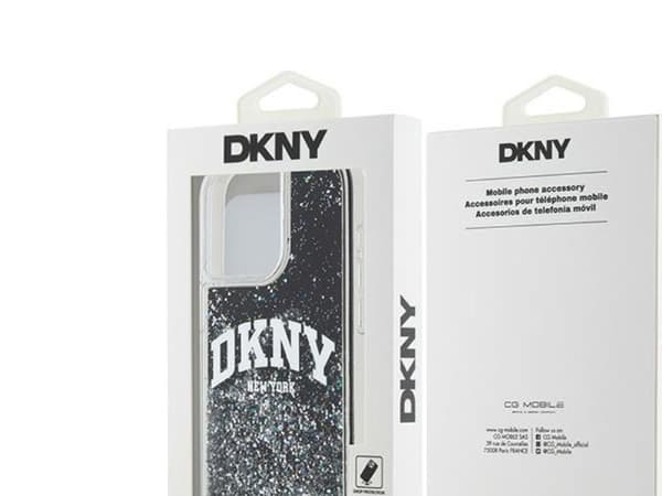 DKNY Liquid Glitter Big Logo-etui til iPhone 14 Pro Max - svart