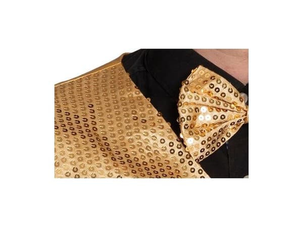 Guld pailletvest og butterfly