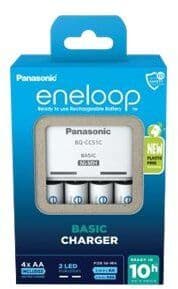 Panasonic Basic BQ-CC51 + 4x eneloop AA-laddare NiMH R03 (AAA), R6 (AA)