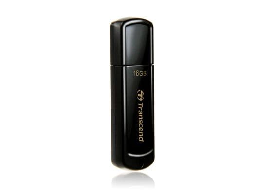 Transcend JetFlash 350 - USB flash-enhet - 16 GB - USB 2.0 - svart