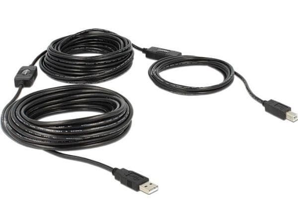 Delock - USB-kabel - USB-type B (hann) til USB (hann) - USB 2.0 - 20 m - aktiv