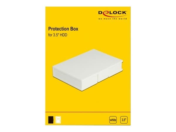 Delock - Beskyttelsesboks for harddisk - kapasitet: 1 harddiskstasjon (3,5") - hvit