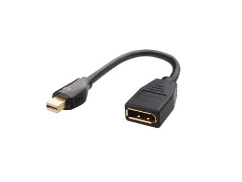 Mini DisplayPort hann til DisplayPort hunn - 10 cm - bulk