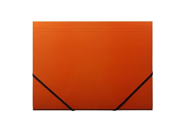 Elastikmappe, Q-Line DKF orange, M/3 KLAPPER, 210x297mm Karton/elastik - (10 stk.)