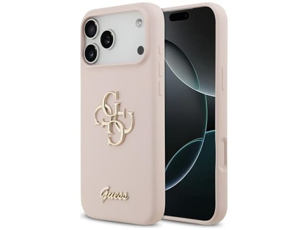 Guess Silicone Big 4G script-skal för iPhone 17 Pro Max - rosa