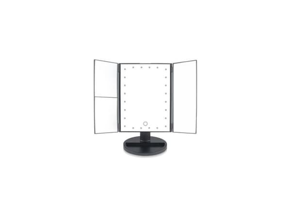 Makeup Mirror with 24 LEDs Dimmable 3-Way Optics 2x and 3x Magnification