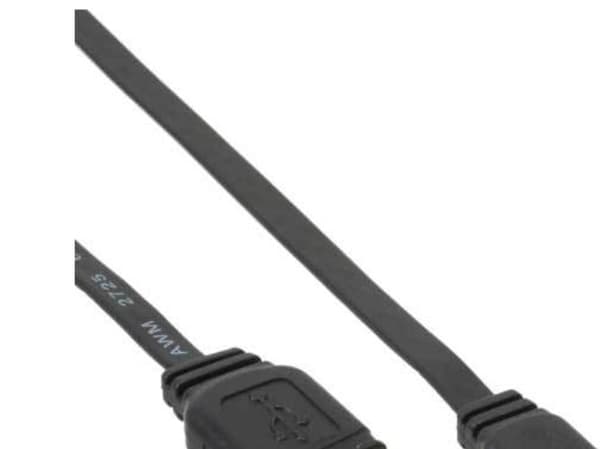InLine 31820F, 2 m, USB A, Mini-USB B, USB 2.0, Hankjønn/hankjønn, Svart