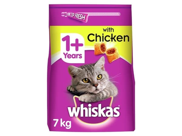 Whiskas torrfoder för vuxna katter med kyckling - 7 kg