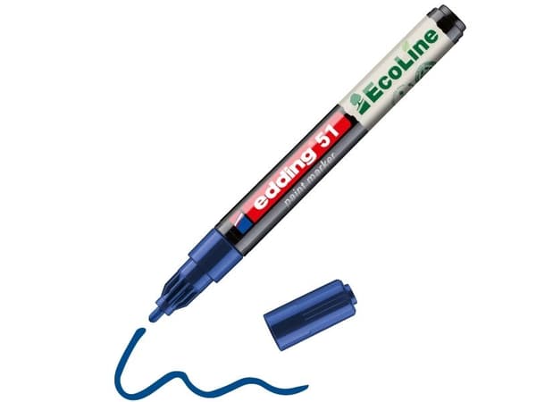 Edding 51 EcoLine, Blå, Blå, 1 mm, 2 mm, 12 mm, 132 mm