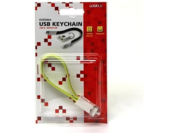 USB-kabel Logo Logo microUSB, nøkkelring, lys grønn