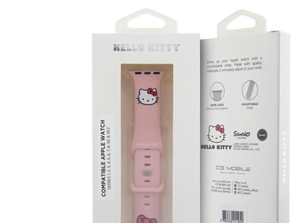 Hello Kitty silikon Kitty Head-stropp til Apple Watch 38/40/41 mm - rosa