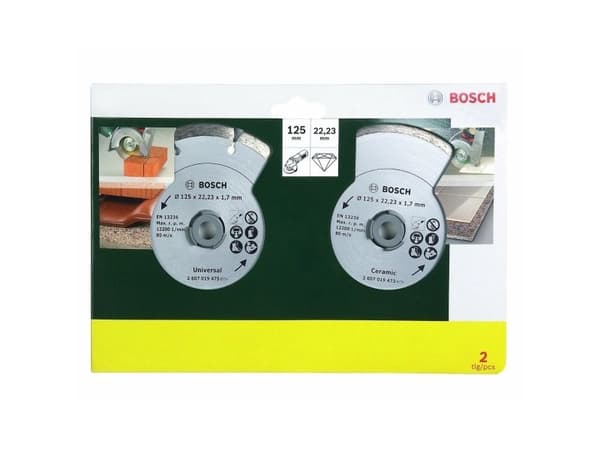 Bosch - Diamond cutting disc set - för kakel - 2 delar - 125 mm