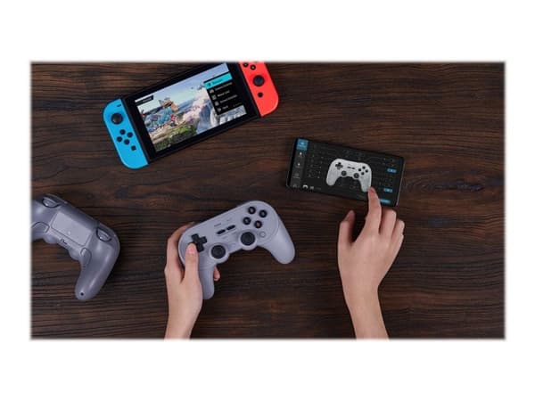 8Bitdo Pro 2 - Spelkontroll - kabelansluten - grå - för Nintendo Switch, PC