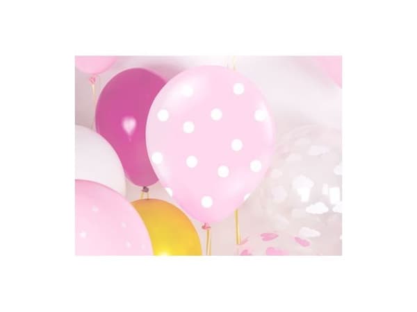Party Deco Balloons Dots, light pink, 30 cm, 6 pcs. Universal