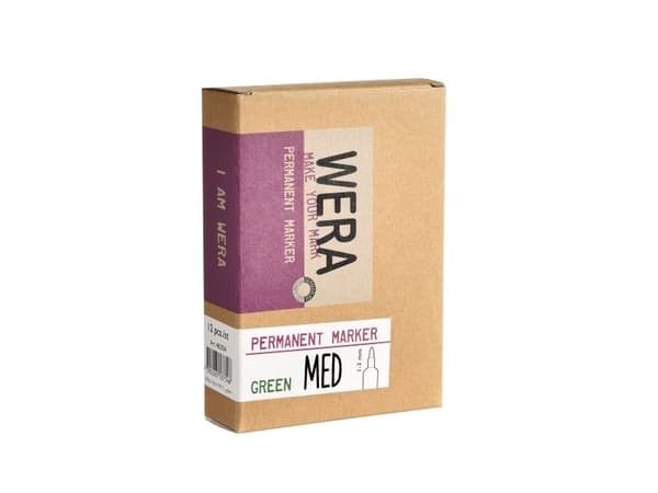 Marker, BNT Wera, 2-3MM, Rund spids sort, permanent - (12 stk.)