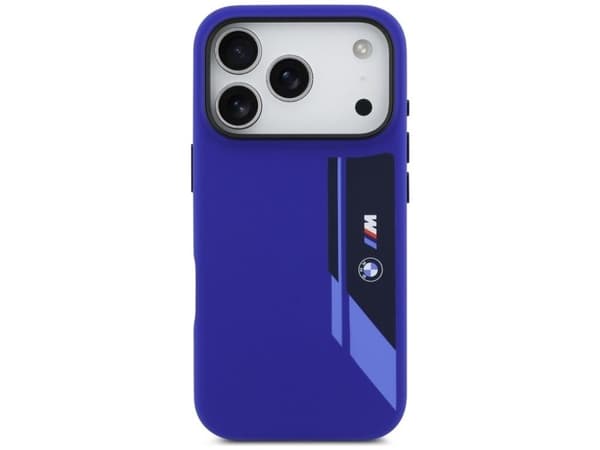 BMW M Silicon Vertical Logo MagSafe Case for iPhone 17 Pro - Navy Blue