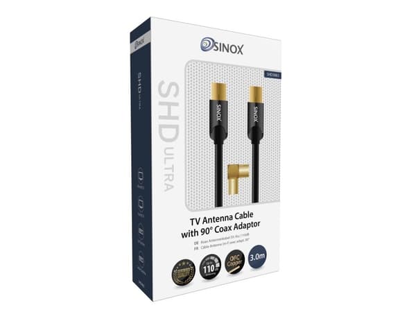 Sinox SHD antennikaapeli. 3m. Musta