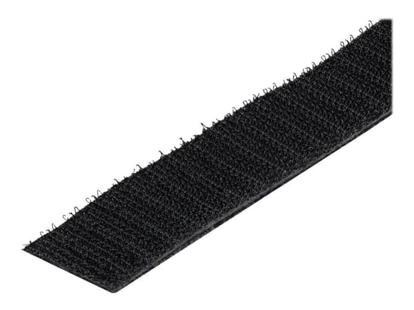 StarTech.com 25ft. Hook and Loop Roll - Cut-to-Size Reusable Cable Ties - Bulk Industrial Wire Fastener Tape - Adjustable Fabric Wraps - Black (HKL...