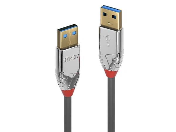 Lindy 36627, 2 m, USB A, USB A, USB 3.2 Gen 1 (3.1 Gen 1), 5 Gbit/s, Harmaa