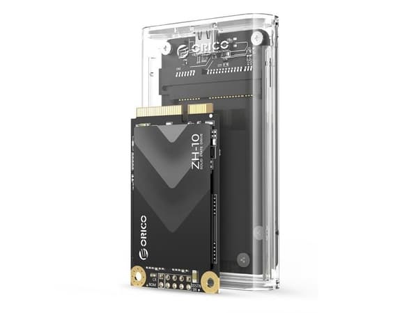 MSATA USB-C 3.2 5Gbps -asematasku - läpinäkyvä