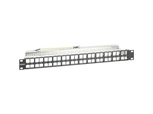 Intellinet 48-porters patchpanel, skjermet og uutstyrt, 1 U