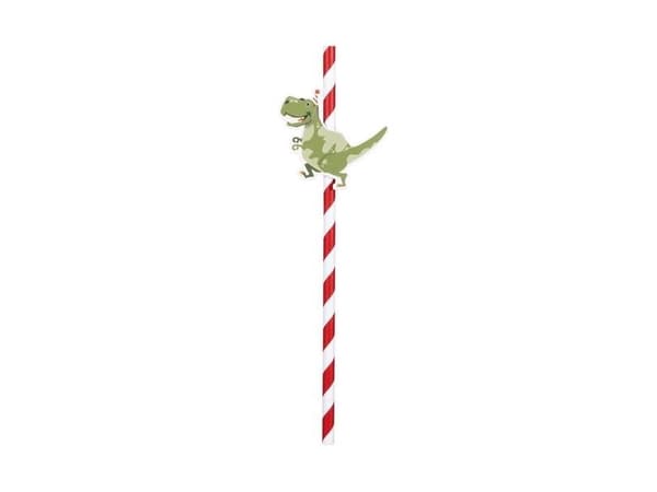 Dinosaur papir sugerør 6 stk